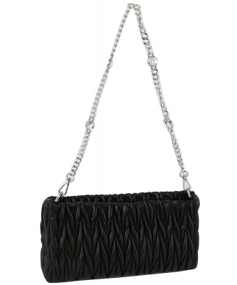 Chevron Quilted Crossbody Bag LHU494-Z BLACK